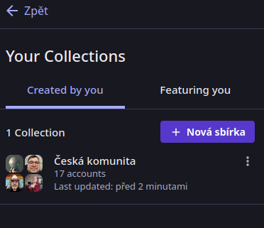 Přehled Collections na mamutovo.cz