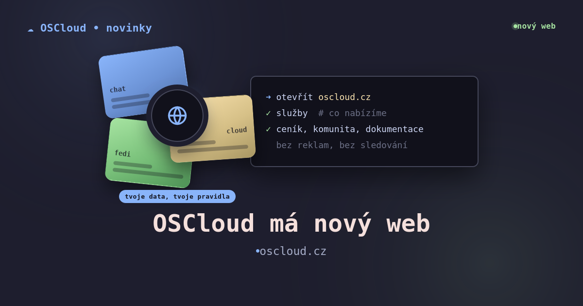 Nový web oscloud.cz